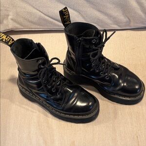 Gently used dr martens jadon platform boots, only one flaw in photo size 39